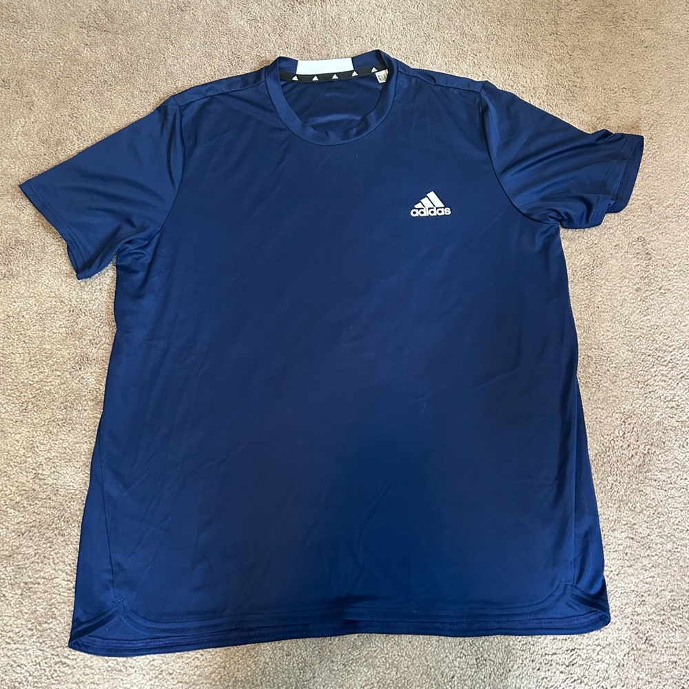 Adidas Blue Short Sleeve Tee Performance Shirt